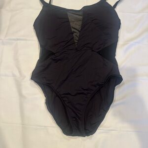 La Blanca Black Mesh One Piece Swimsuit